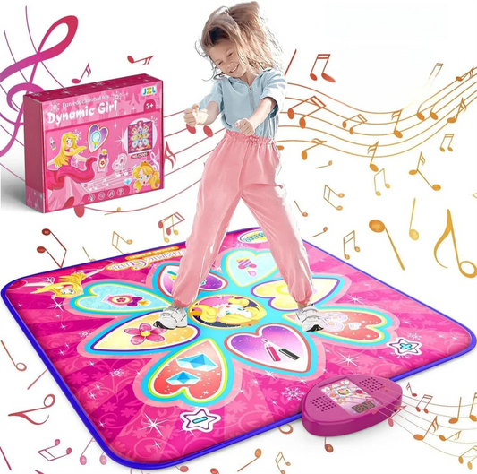 Purple Wireless Kids Electronic Princess Dance Mat & Music Playmat(90x90CM) - 7 Modes Foot Game Pad Toy with Digital Score Display - Mekamart Australia