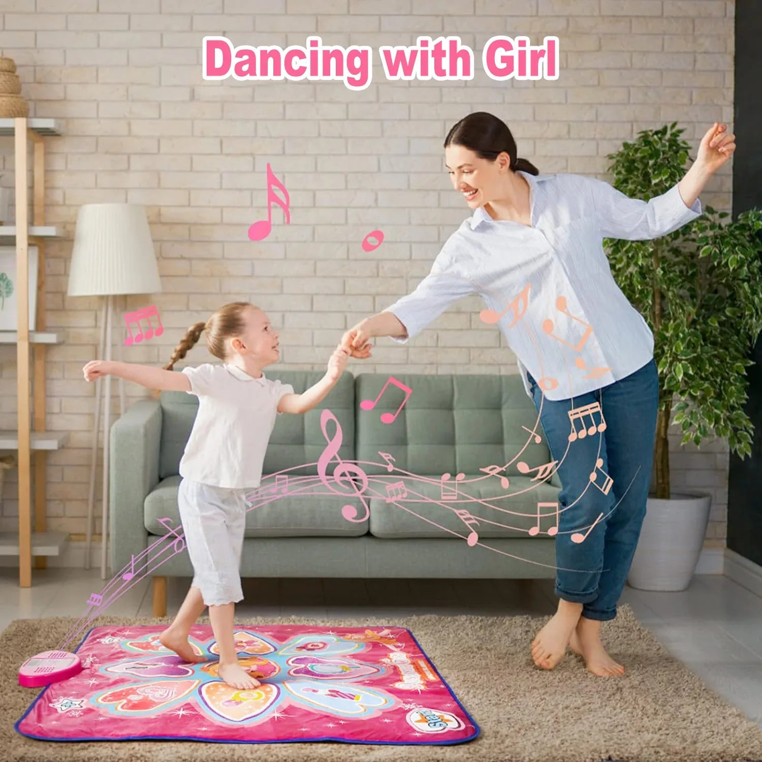 Purple Wireless Kids Electronic Princess Dance Mat & Music Playmat(90x90CM) - 7 Modes Foot Game Pad Toy with Digital Score Display - Mekamart Australia