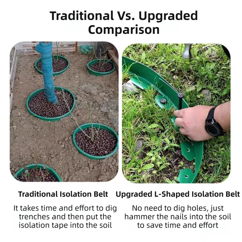 Black L-Shape PE Landscape Edging Roll Kit (10CM Height x 10M Long) - Anti-Root Lawn & Garden Divider with 30 Ground Stakes - Mekamart Australia