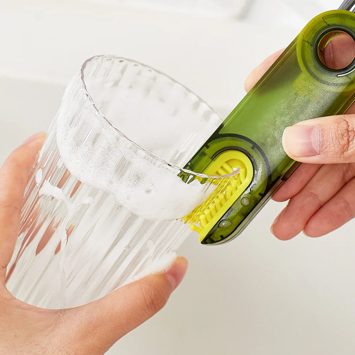 2-Packs 3-in-1 Grey Portable & Compact U-Shape Deeply-Cleaning Brush - Multi-Functional Gap Scrubber for Lids, Mugs, and Baby Bottles - Mekamart Australia