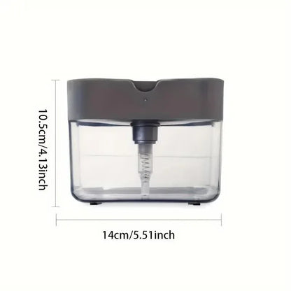 2-Pack Grey Kitchen Press-Type Dish Soap Dispenser & Sponge Caddy - 2-in-1 Automatic Liquid Pump for Dish Scrubbers & Scouring Pads - Mekamart Australia