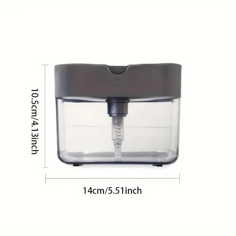 2-Pack White Kitchen Press-Type Dish Soap Dispenser & Sponge Caddy - 2-in-1 Automatic Liquid Pump for Dish Scrubbers & Scouring Pads - Mekamart Australia