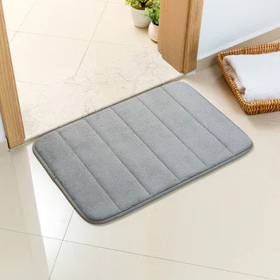 Grey Ultra-Absorbent Non-Slip Thickened Bath Mat(1.8x40x60CM) - Luxurious Durable Soft Floor Rug with Rubber Backing, Hand & Machine Washable Doormat for Bathroom & Entry - Mekamart Australia