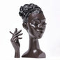Black Elegant African Woman Head Incense Burner - Creative Desktop Sculpture & Resin Craft - Mekamart Australia