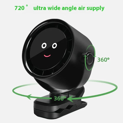 Pink Portable Stroller Fan with LED Display - Bladeless Safety Clip-On Fan for Baby & Desk (4000mAh, 360 degree Rotation) - Mekamart Australia