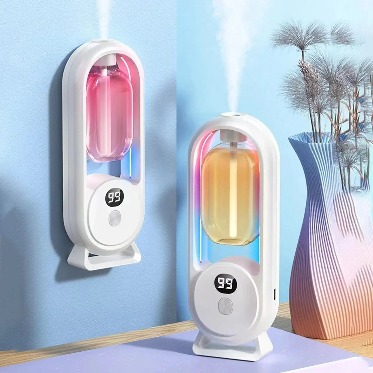 White Ultrasonic Aroma Diffuser with Nano Mist & LED Night Light - Fragrance & Odor Eliminator for Home Bedroom & Bathroom(Essential Oils Not Included) - Mekamart Australia