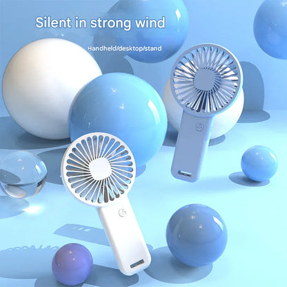 2-PCS Pink Portable USB Rechargeable Mini Handheld Fan with Desktop Base & Phone Stand - 3-Speed Quiet Operation - Mekamart Australia