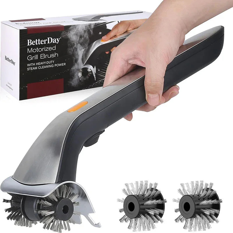Powerful Electric Steam Grill Brush with Built-in Scraper - Deep Clean for All BBQ Grates - Mekamart Australia
