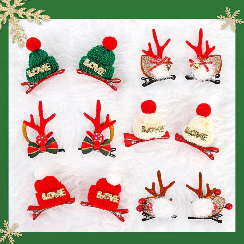 Snowflake Summary Festive Christmas Hair Clips for Girls & Women - Fabric & Metal Design - Mekamart Australia