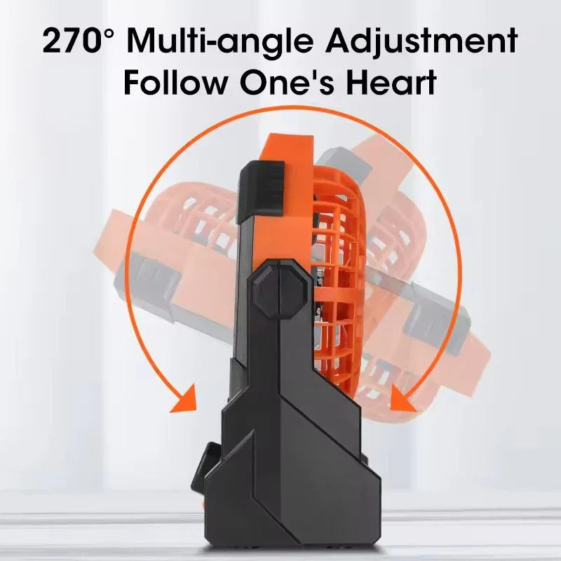Black Portable Outdoor Camping Fan with LED Light - Rechargeable USB Tent Fan for Australia - Mekamart Australia