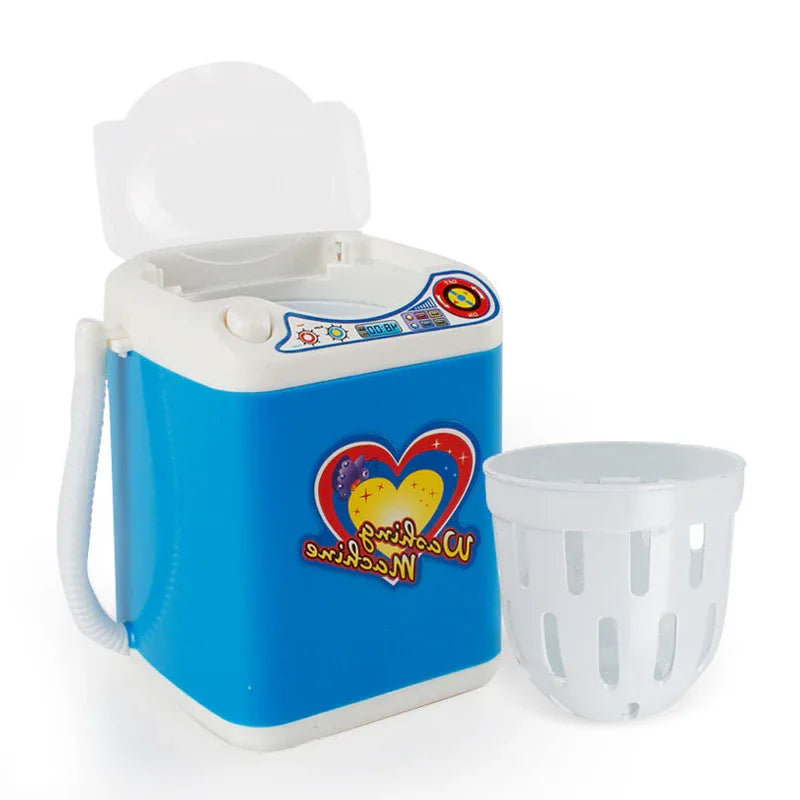 Blue Kids Mini Electric Toy Washing Machine with Spin Dryer Basket - Pretend Play Appliance - Mekamart Australia