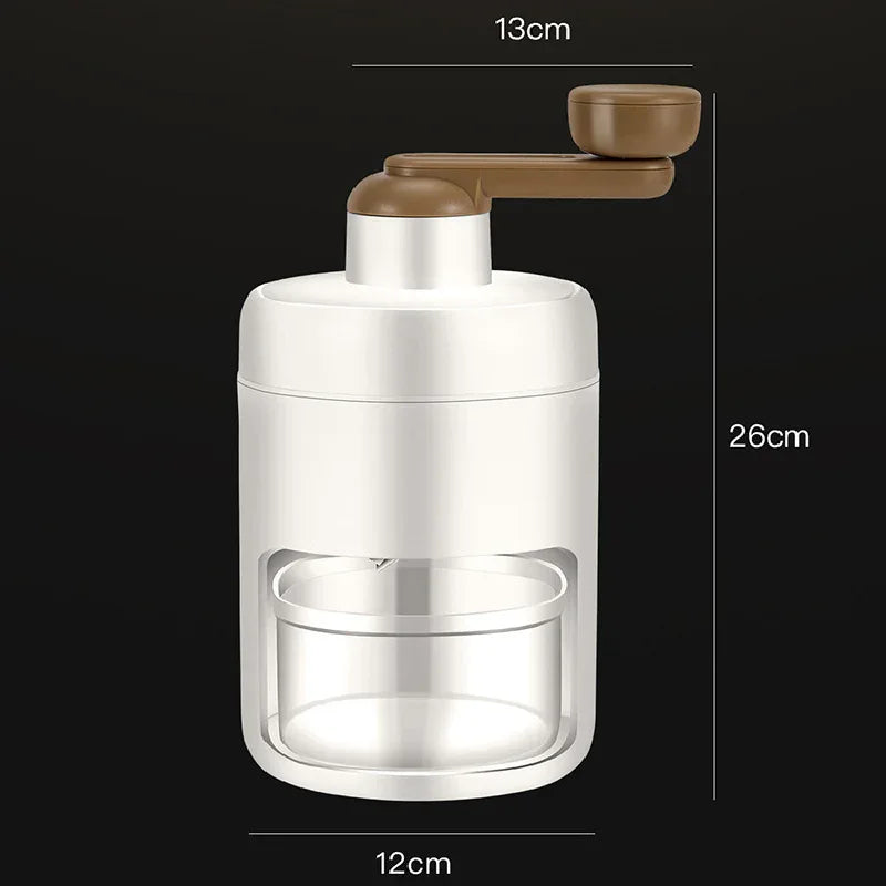 White Portable Manual Ice Crusher Hand Crank Shaved Ice Machine for Home Kitchen DIY Snow Cone Smoothie and Slushie Maker - Mekamart Australia