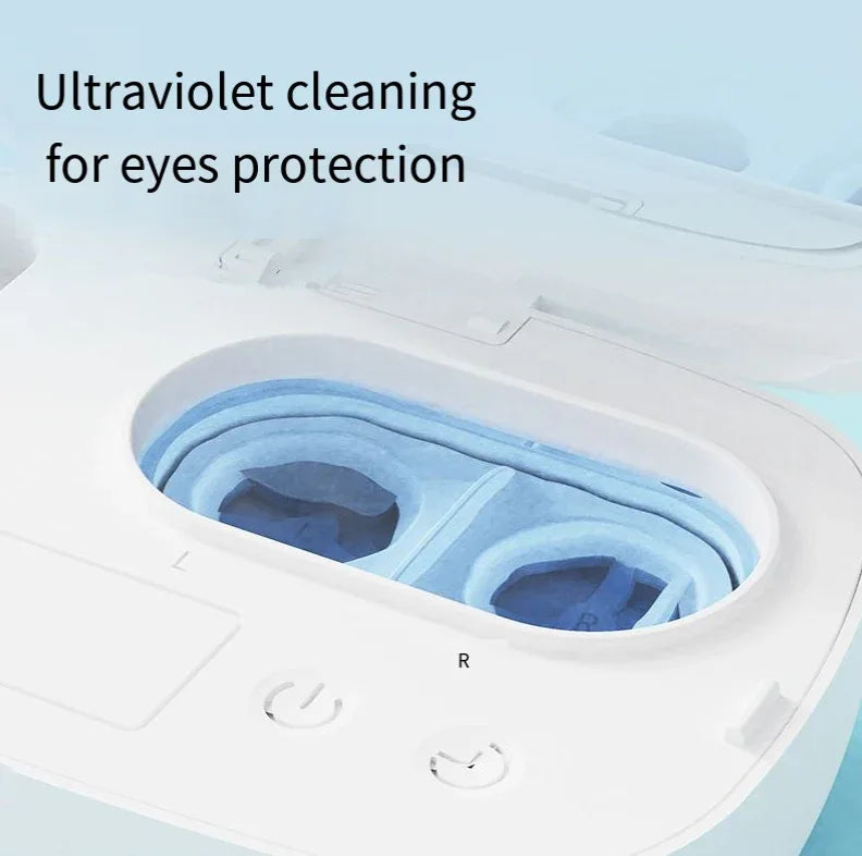 White-to-green gradient Ultrasonic Contact Lens Cleaner Machine Automatic Washer Case with UV Light LED Display 4 Timer Modes Type-C Rechargeable Portable for Travel - Mekamart Australia