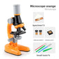 Orange Kids Biological Microscope Kit 100x 400x 1200x LED Magnification STEM Science Toy for School Students with Sample Slides - Mekamart Australia
