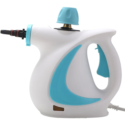 Blue Handheld Steam Cleaner 1050W High Pressure Chemical Free Cleaning Machine with 12 Piece Accessory Set for Kitchen Bathroom Car and Upholstery - Mekamart Australia