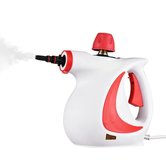 Pink Handheld Steam Cleaner 1050W High Pressure Chemical Free Cleaning Machine with 12 Piece Accessory Set for Kitchen Bathroom Car and Upholstery - Mekamart Australia