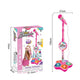 Pink Kids Star Karaoke Microphone Stand Adjustable Height Music Toy with Flashing Lights and MP3 Connectivity for Boys and Girls - Mekamart Australia