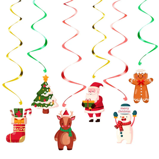 10 PCS Festive Gingerbread Man Christmas Hanging Swirl Decoration for Australian Holiday Cheer - Mekamart Australia