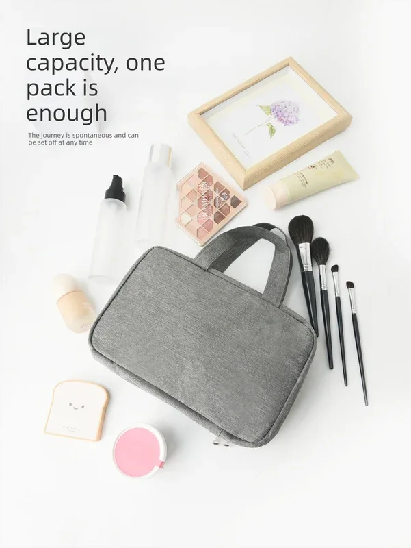 Black Waterproof 4-Fold Hanging Toiletry Bag with Wet/Dry Separation for Australian Travel & Cosmetics - Mekamart Australia