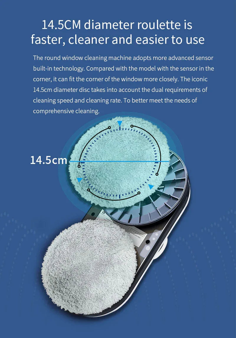 Smart Robot Window Cleaner - Automatic Glass Cleaning Washer with Remote Control - 2800Pa Suction & UPS Safety System - Includes 10 Microfibre Pads - Mekamart Australia