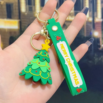5 PCS Christmas Silicone Keychain Cute 3D Reindeer Penguin Tree Designs Bag Charm Keyring - Mekamart Australia