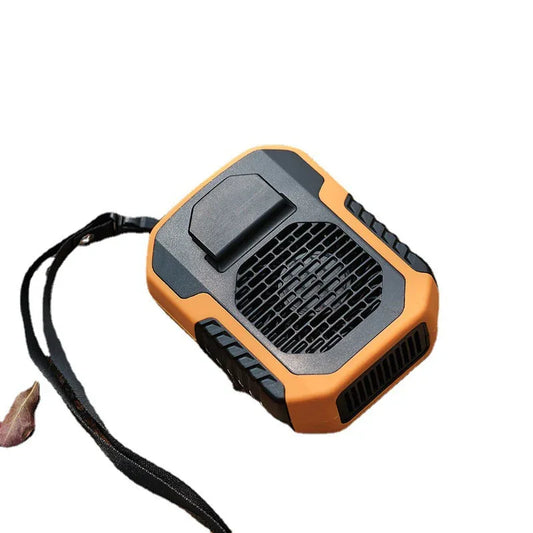 Portable Waist Clip Fan 6000mAh Rechargeable Personal Air Conditioner with Power Bank Function Heavy Duty Wearable Belt Fan for Tradies Camping and Outdoor Work Orange - Mekamart Australia