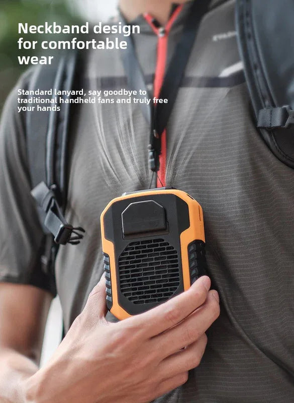 Portable Waist Clip Fan 6000mAh Rechargeable Personal Air Conditioner with Power Bank Function Heavy Duty Wearable Belt Fan for Tradies Camping and Outdoor Work Black - Mekamart Australia