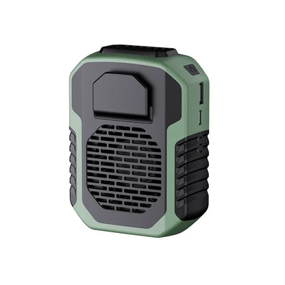 Portable Waist Clip Fan 6000mAh Rechargeable Personal Air Conditioner with Power Bank Function Heavy Duty Wearable Belt Fan for Tradies Camping and Outdoor Work Green - Mekamart Australia