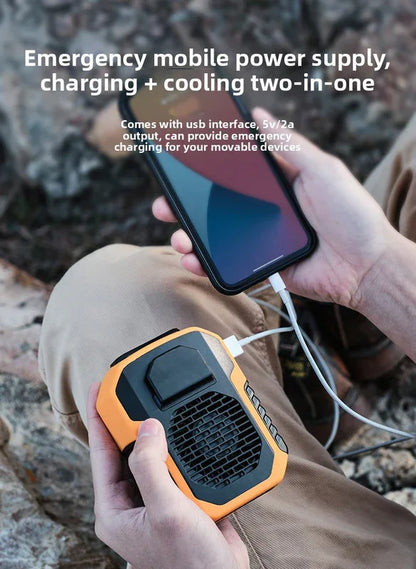 Portable Waist Clip Fan 6000mAh Rechargeable Personal Air Conditioner with Power Bank Function Heavy Duty Wearable Belt Fan for Tradies Camping and Outdoor Work Green - Mekamart Australia