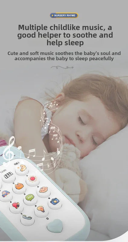 Unicorn Baby Toy Phone Music & Light Learning Mobile Teether for Toddlers Interactive English Educational Gift Blue - Mekamart Australia