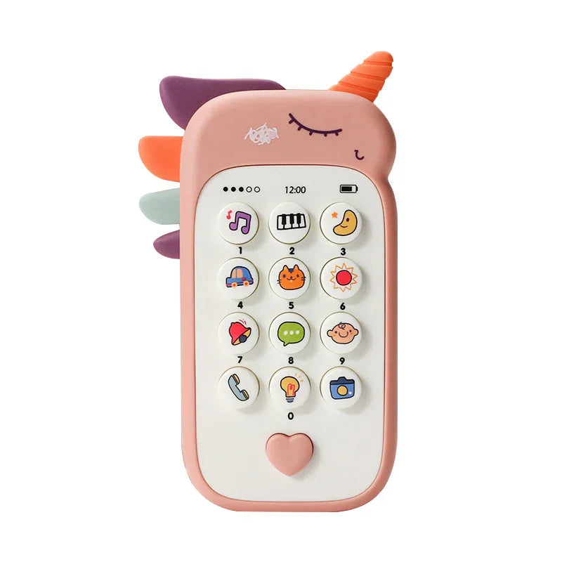 Unicorn Baby Toy Phone Music & Light Learning Mobile Teether for Toddlers Interactive English Educational Gift Blue - Mekamart Australia