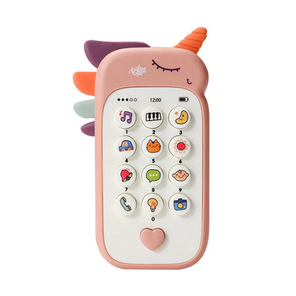 Unicorn Baby Toy Phone Music & Light Learning Mobile Teether for Toddlers Interactive English Educational Gift Blue - Mekamart Australia