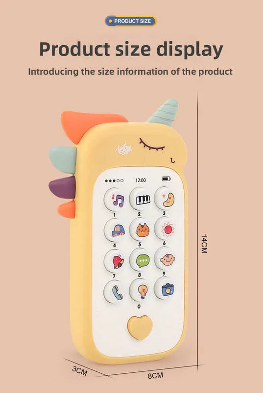 Unicorn Baby Toy Phone Music & Light Learning Mobile Teether for Toddlers Interactive English Educational Gift Blue - Mekamart Australia