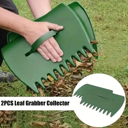 Pair of Horticultural Leaf Rake Hand Tools Set Large Plastic Claw Grabber Ideal for Collecting Yard Debris, Grass Clippings, and Scraps Army green - Mekamart Australia