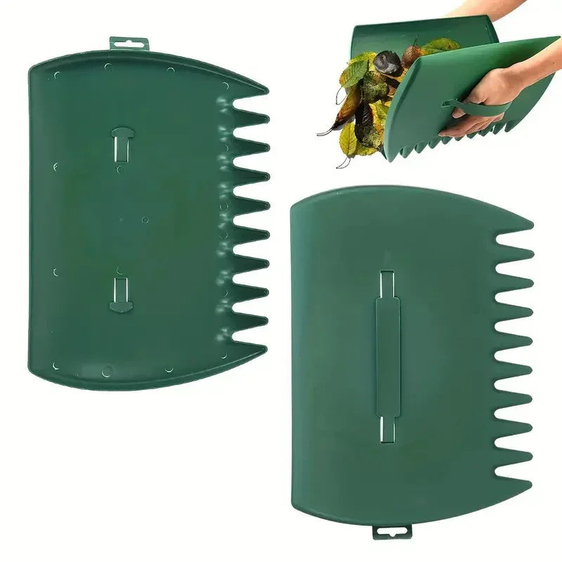 Pair of Horticultural Leaf Rake Hand Tools Set Large Plastic Claw Grabber Ideal for Collecting Yard Debris, Grass Clippings, and Scraps Army green - Mekamart Australia