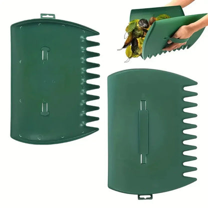 Pair of Horticultural Leaf Rake Hand Tools Set Large Plastic Claw Grabber Ideal for Collecting Yard Debris, Grass Clippings, and Scraps Army green - Mekamart Australia
