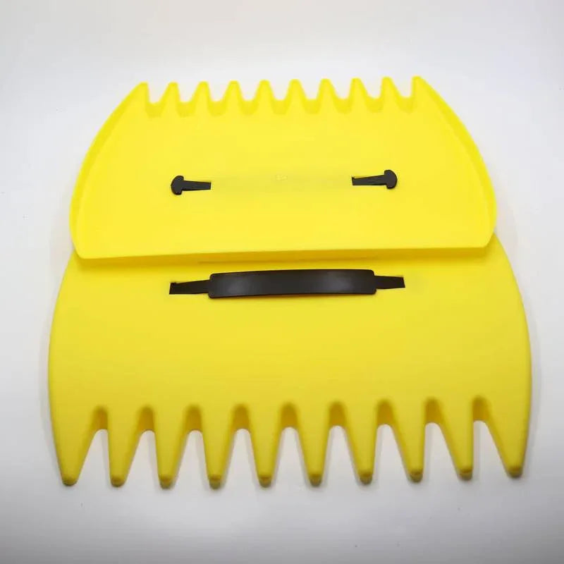 Pair of Horticultural Leaf Rake Hand Tools Set Large Plastic Claw Grabber Ideal for Collecting Yard Debris, Grass Clippings, and Scraps Yellow - Mekamart Australia