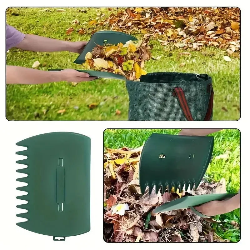 Pair of Horticultural Leaf Rake Hand Tools Set Large Plastic Claw Grabber Ideal for Collecting Yard Debris, Grass Clippings, and Scraps Yellow - Mekamart Australia