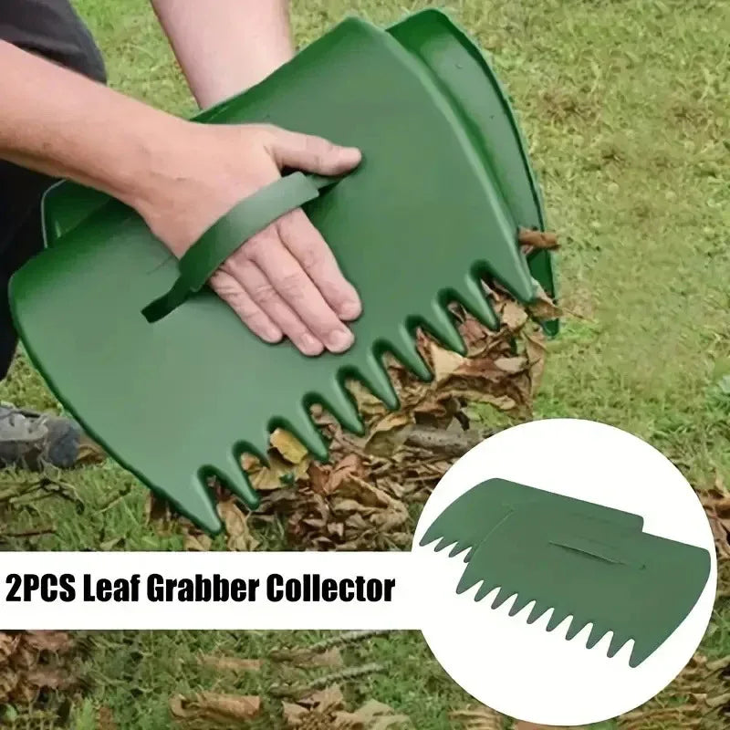 Pair of Horticultural Leaf Rake Hand Tools Set Large Plastic Claw Grabber Ideal for Collecting Yard Debris, Grass Clippings, and Scraps Light green - Mekamart Australia