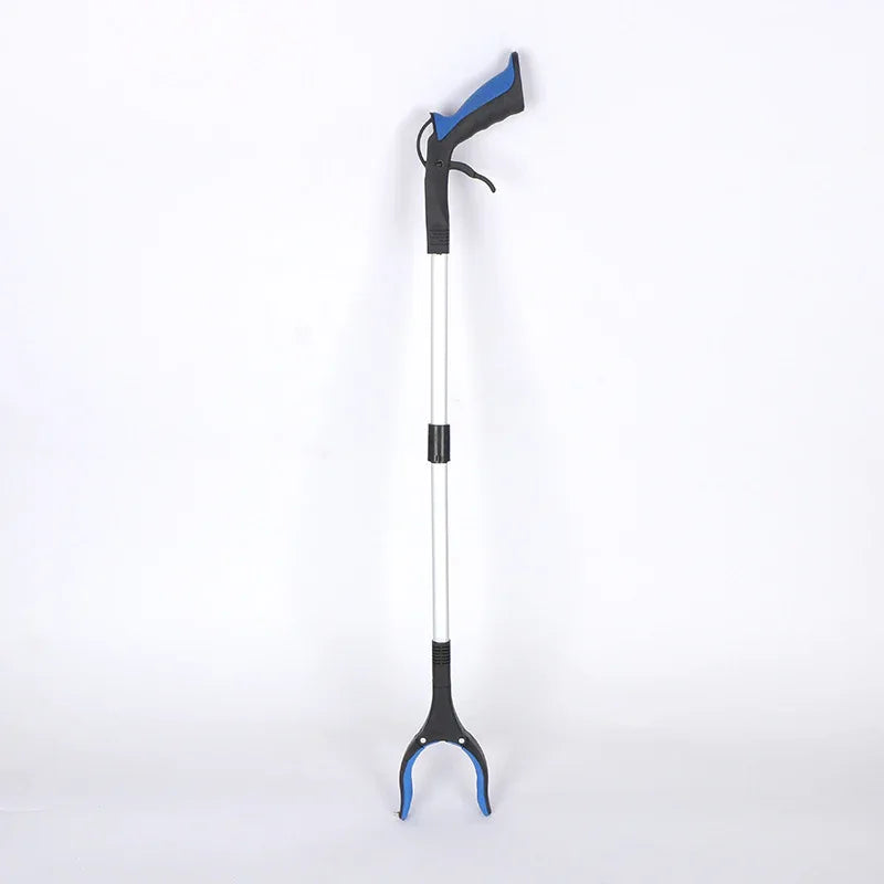 Blue and Black Handle Foldable Grabber Reacher Tool - 83cm Aluminium Litter Picker with Magnetic Tip - Lightweight Mobility Aid for Garden & Home Rubbish Cleanup - Mekamart Australia