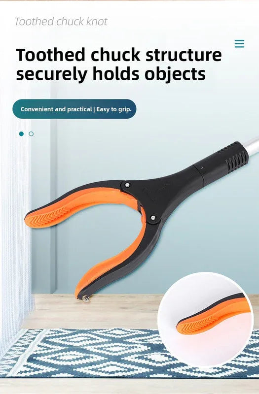 Orange and Black Handle Foldable Grabber Reacher Tool - 83cm Aluminium Litter Picker with Magnetic Tip - Lightweight Mobility Aid for Garden & Home Rubbish Cleanup - Mekamart Australia