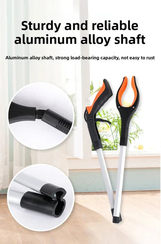 Purple and Black Handle Foldable Grabber Reacher Tool - 83cm Aluminium Litter Picker with Magnetic Tip - Lightweight Mobility Aid for Garden & Home Rubbish Cleanup - Mekamart Australia
