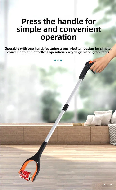Purple and Black Handle Foldable Grabber Reacher Tool - 83cm Aluminium Litter Picker with Magnetic Tip - Lightweight Mobility Aid for Garden & Home Rubbish Cleanup - Mekamart Australia