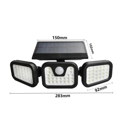 Solar Outdoor Security Lights Motion Sensor 74 LED - 3 Adjustable Heads Flood Light IP65 Waterproof for Garden Garage & Driveway - Mekamart Australia