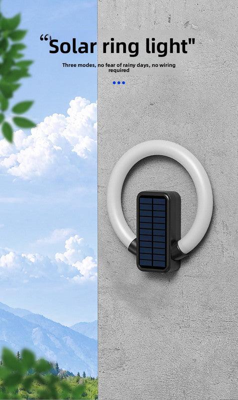 Solar Outdoor Wall Light RGB Color Changing & Warm White - Modern Circular LED Fence Lamp with Type-C USB Charging & Waterproof for Garden & Patio - Mekamart Australia