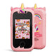 Kids Unicorn Smart Phone Toy with Dual Camera and IPS Touch Screen Educational Games MP3 Music Player 512MB Card Included Pink Silicone Case Ideal for Girls Gift - Mekamart Australia