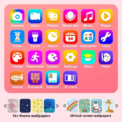 Kids Unicorn Smart Phone Toy with Dual Camera and IPS Touch Screen Educational Games MP3 Music Player 512MB Card Included Pink Silicone Case Ideal for Girls Gift - Mekamart Australia