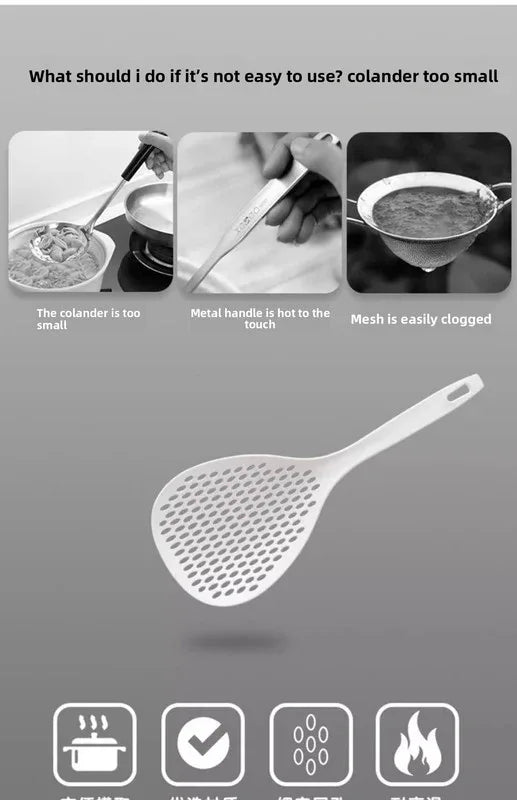 2 Pack Large Skimmer Slotted Spoon Colander Scoop - Long Handle Heat Resistant Food Strainer for Pasta, Noodles & Dumplings - White & Orange - Mekamart Australia