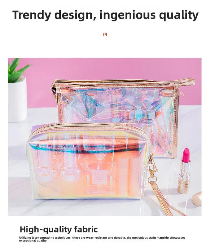 4 PCS Holographic Mini Coin Purses - Iridescent TPU Keyring Pouch - Waterproof Clear Storage for Earbuds, Lipstick & Keys - Small Rectangular Bag Charm 9cm - Mekamart Australia