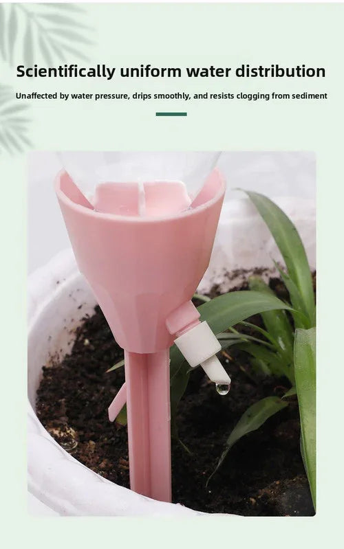 2 PCS Automatic Self-Watering Plant Spikes Adjustable Drip Irrigation System for Indoor Outdoor Garden Pots Holiday Care Green and Pink - Mekamart Australia